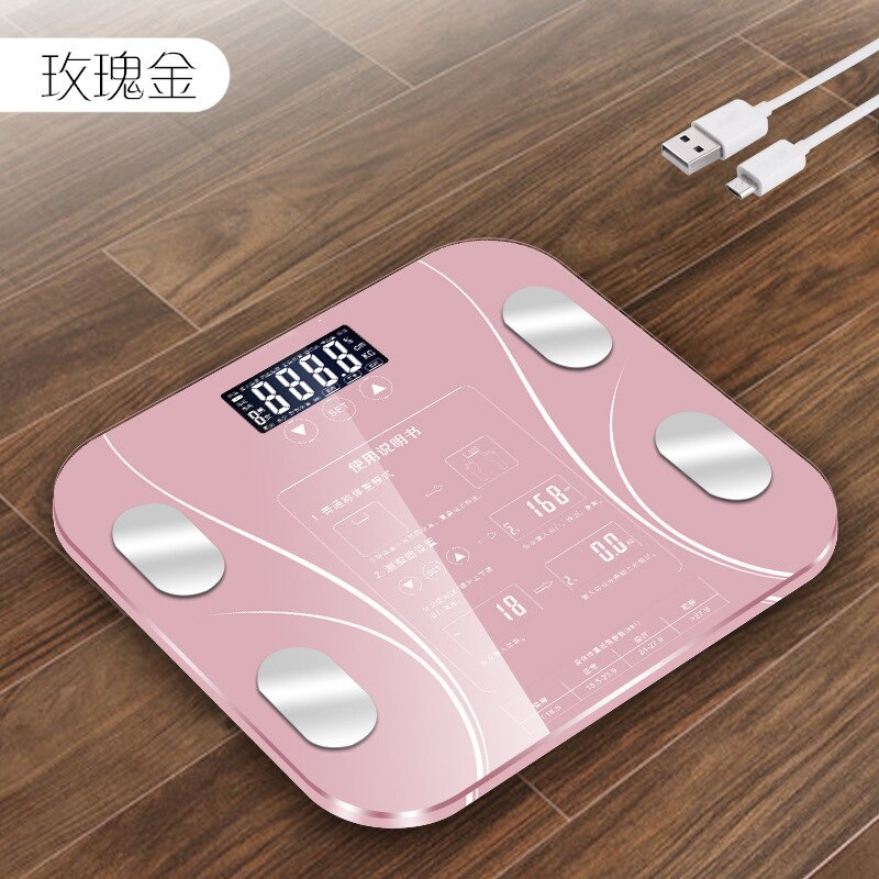 Fat Scale Intelligent Home Body Fat Scale Small Fat Scale Body Fat Scale Weight Scale Balance: Pink