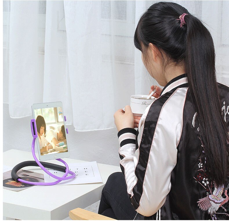 Hanging Phone Holder Mobile Stand with Flexible 360 Degree Turning for 4.5" ~ 6.5" Universal Smartphone for Iphone Xiaomi Huawei