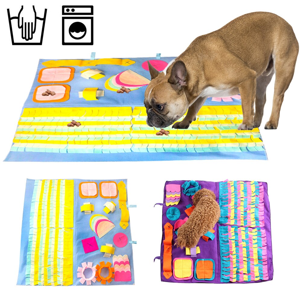 Dog Puzzle Toys Pet Snuffle Mat For Dogs Interactive Feed Game For Boredom Dog Treat Dispenser Indoor Outdoor Stress Relief