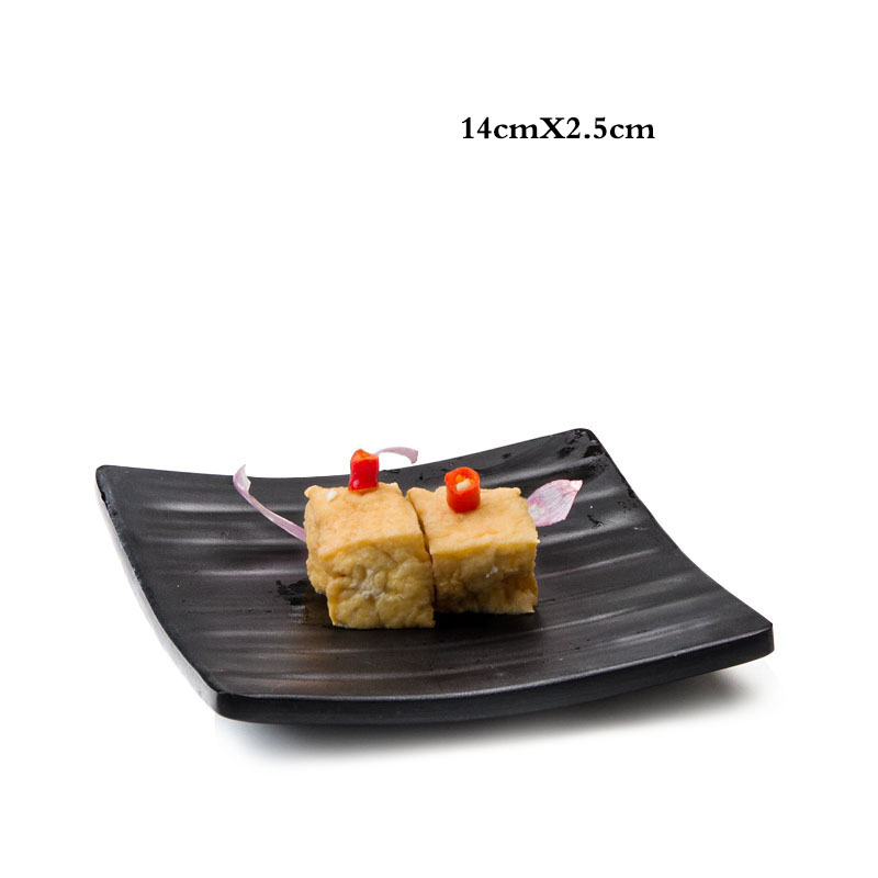 Keukengerei Set Creatieve Zwarte Food Grade Plastic Botplaat Persoonlijkheid Sushi Fruit Dessertbord Restaurant Keukenschotel: Black