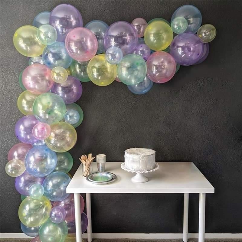 12 Inch Crystal Bubble Ballonnen Kleurrijke Transparante Latex Ballon Mermaid Verjaardagsfeestje Decoratie Bruiloft Zomer Helium Global