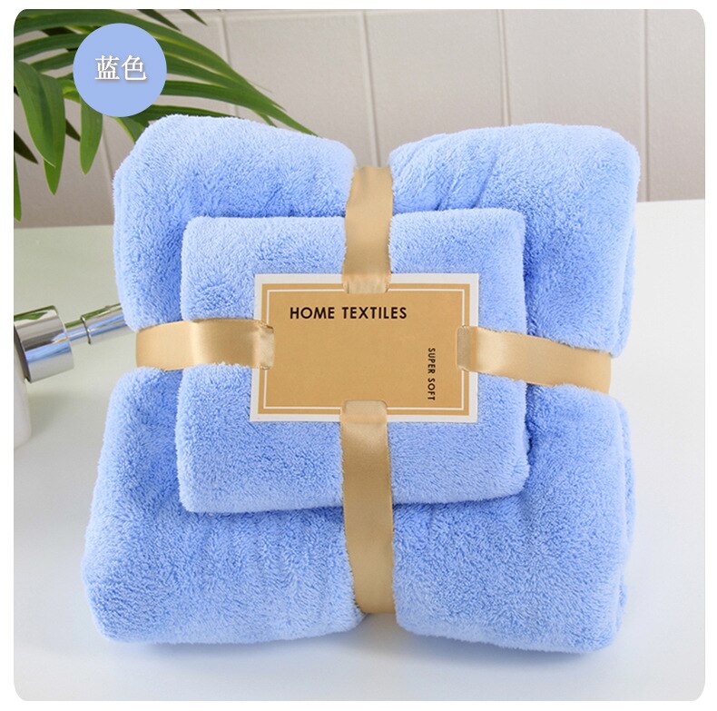 Bath Towels Microfiber Fabric Skin Comfortable Bath Towel And Face Towel Solid Color Quick Drying Super Absorbent Towel Set: 5