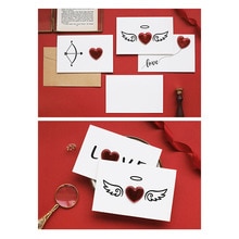 Valentijnsdag Card Rood Hart Wenskaart Met Enveloppen Romantische Brief I Love You Forever Party Bruiloft Decoratie