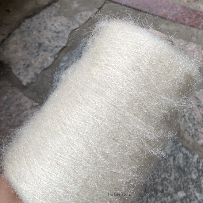 500g/Group Flash Cat Wool Feather Yarn Super Beautiful Soft Warm Scarf Sweater Shawl Knitting Fine Thread Blended Yarn: Apricot 500g