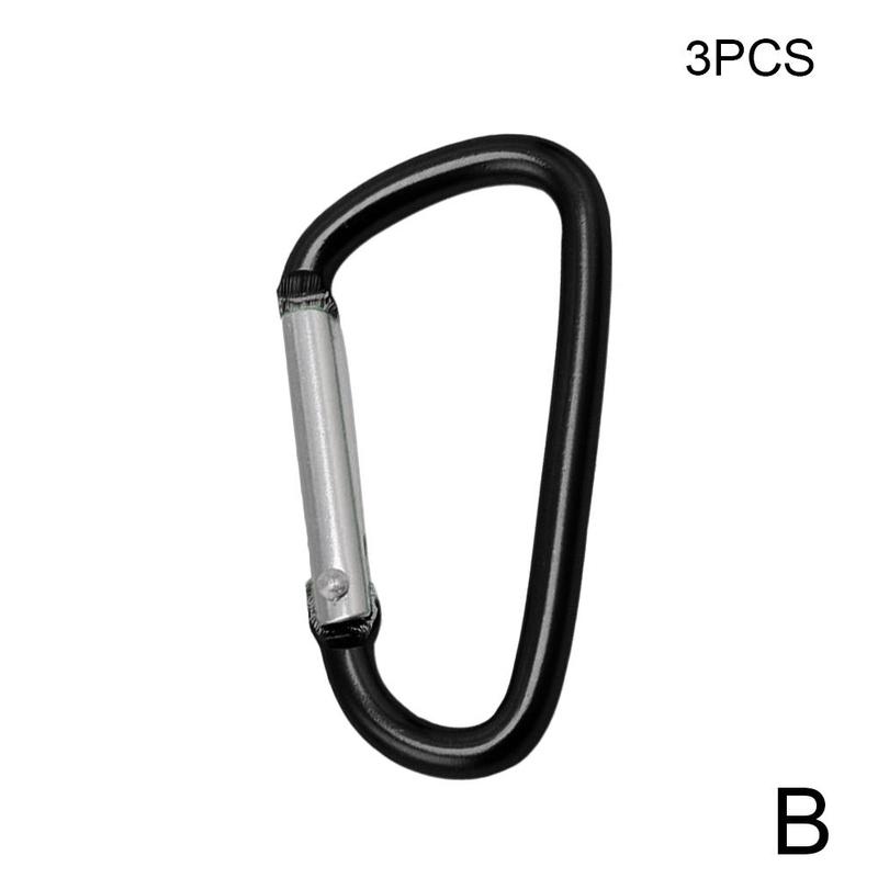 3pcs D Clip Carabiner Snap Spring Clasp Hook Keyring Carabiner Snap Small Hook Carabina Locking Clip Keyring Karabiner Camp I7G5: B