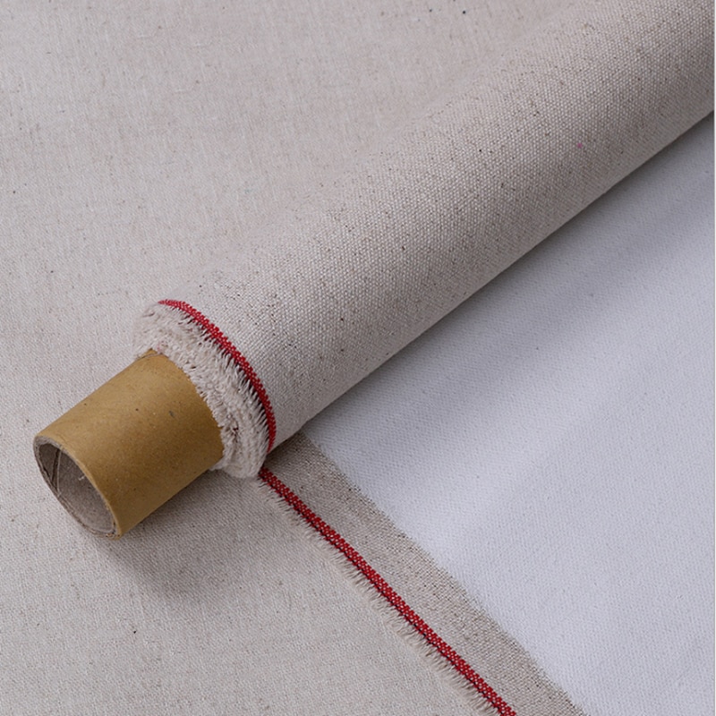 Linnen Blend Primed Leeg Canvas Voor Schilderen Laag Olieverf Doek 1M Een Roll ,28/38/48/58 Breedte