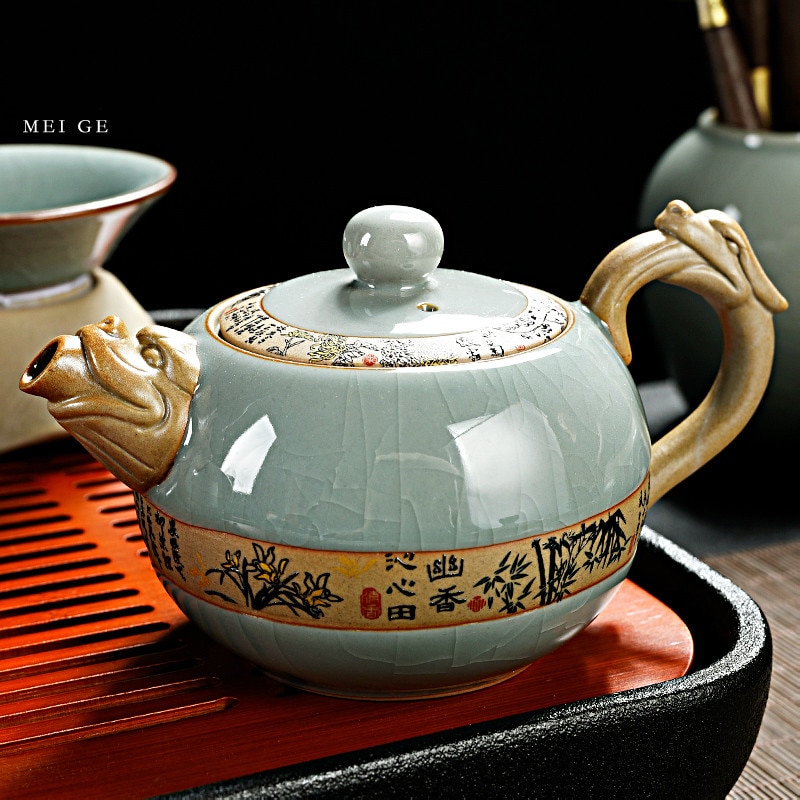 Chinese ceramic teapot simple teacup tea ceremony tea set household Chinese tea coffee tea set
