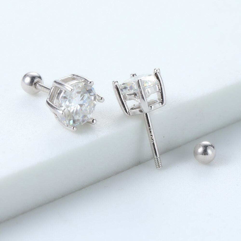 Smyoue GRA 1CT Moissanite orecchini per donna classico sei artigli scintillanti gioielli da sposa sposa S925 orecchini in argento Sterling