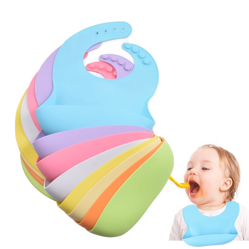 1set Silicone Bib Feeding Set Baby Bowl Tableware Waterproof Spoon Non-Slip BPA Free Silicone Portable Tableware for Children