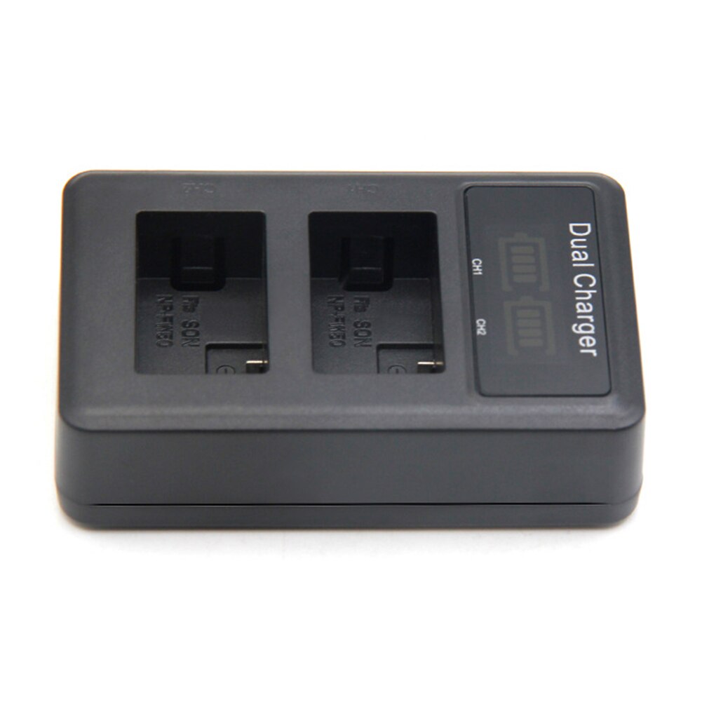 Kamera batterilader lcd usb dobbel lader til np -fw50 sony  a6000 5100 a3000 a35 a55 a7s ii alfa 55 alfa 7 a