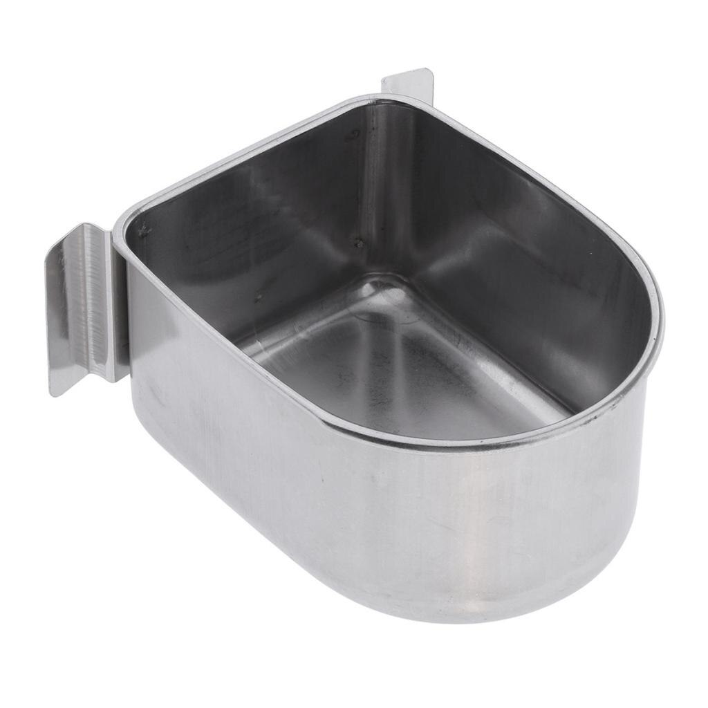 Stainless Steel Birds Water Seed Bowl Cage Hanging Feeder For Small Birds Cage Feeding Bowl