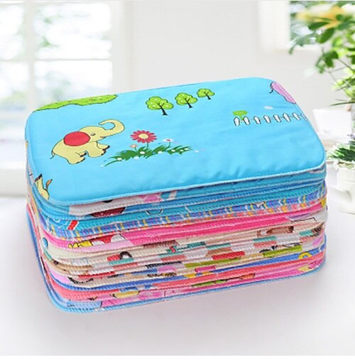 Pañales estampados de 24x35cm para niños, ropa para cochecito de bebé, cama impermeable, capa reutilizable, Alfombra de aluminio, orina, 5 uds.
