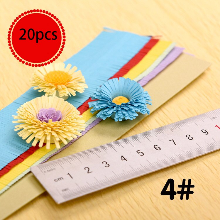 20 striber blomster quilling papirstrimler farverige origami diy papir hånd håndværk diy scrapbøger håndlavet dekoration: 04