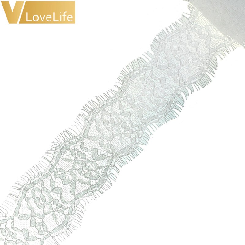 118" Lace Fabric Trim DIY Ribbon White Black Trim Embroidered For Sewing Decoration African Lace Fabric Beautiful: B-White