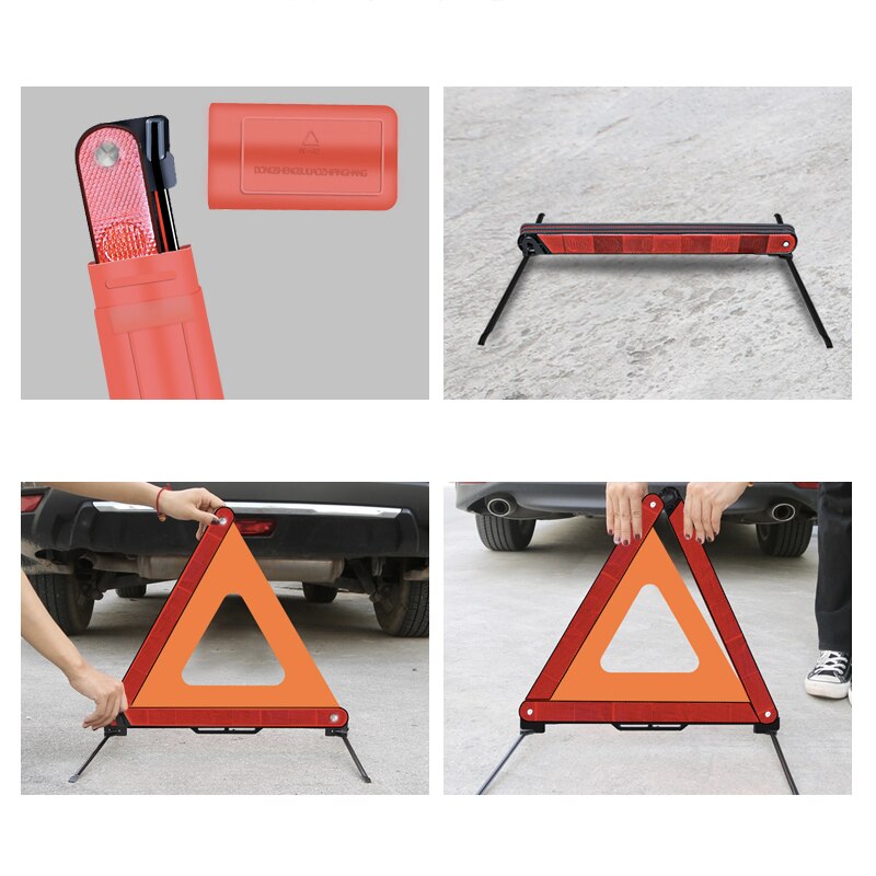 Emergency Warning Triangles, Roadside Safety Triangle, Foldable Warning Reflective Triangle with Case for Vehicles Breakdown