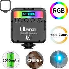 Ulanzi VL49 Full Color RGB LED Video Light 2500K-9000K 800LUX Magnetic Mini Fill Light Extend 3 Cold Shoe 2000mAh Type-c Port