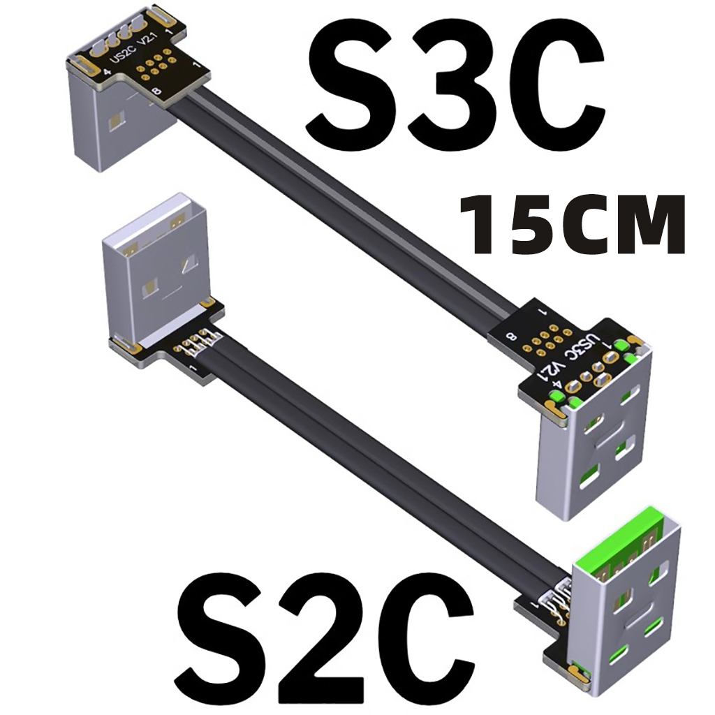 Usb 2.0 typ a till typ a förlängningskabel hane hona usb 2.0 förlängare typ-c anslutningssladd 90 ° vinklad strömförsörjningskabel datakabel: Grå / 1.8m