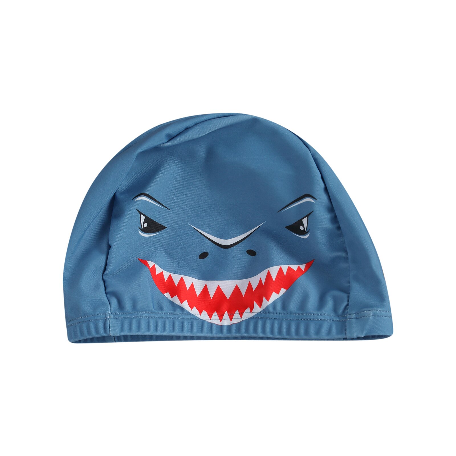 Cartoon Children's Swimming Cap Elastic Head Printed Shark Mouth Hat Water Sports Goods: Default Title