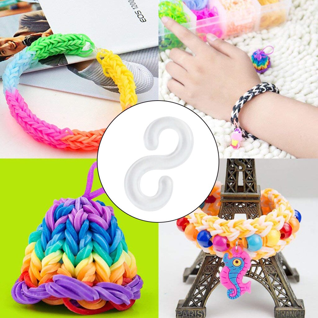 300 Stuks S Clip Gereedschap Rubber Loom Bands Voor Meisje Diy Set Hanger Haak Gespen Haken Brei Gereedschap Voor maken Armband