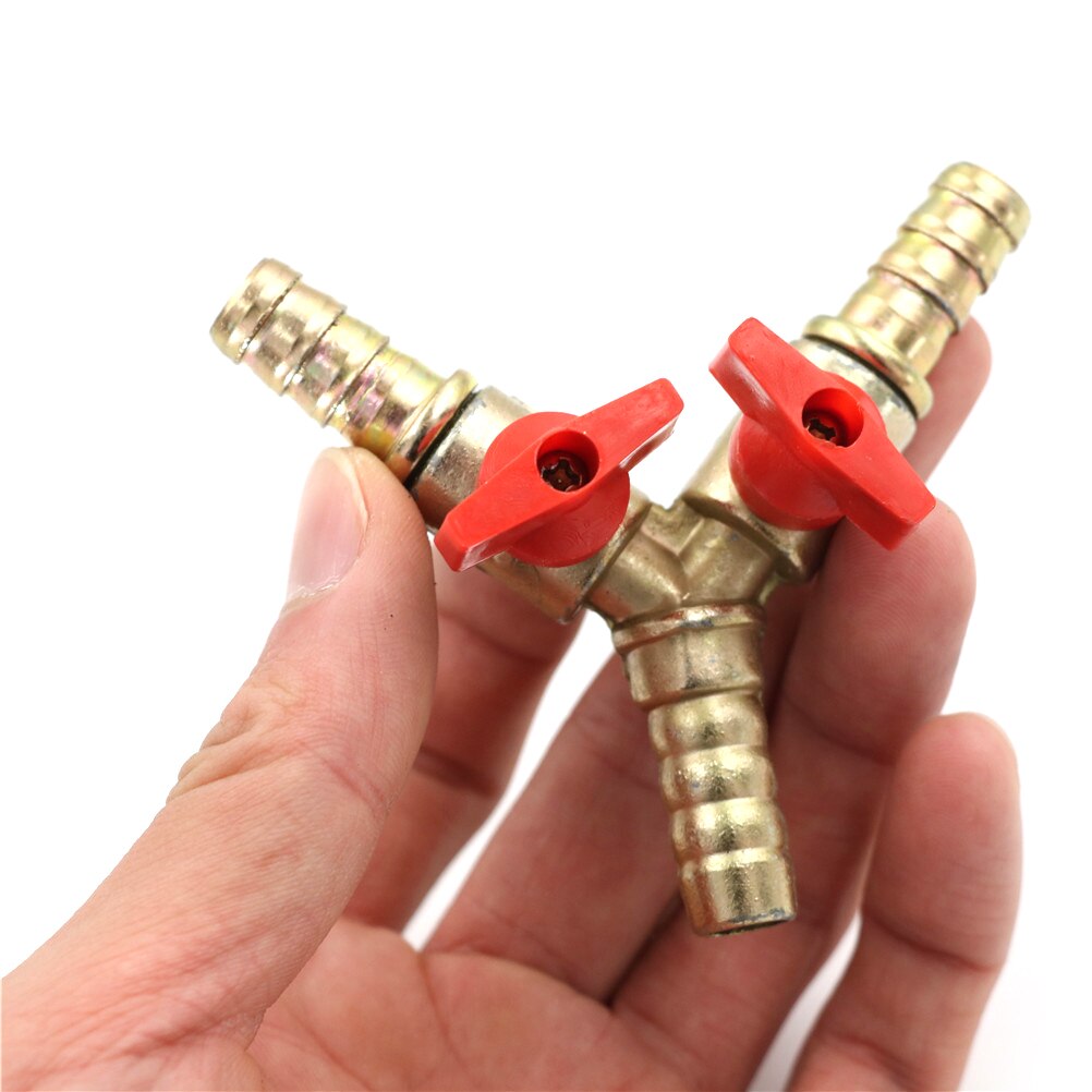 Klem Montage Slang Barb Brandstof Water Olie Gas Voor Tuin Irrigatie Automotive 3/8 "10Mm Messing Y 3-manier Uitschakeling Kogelklep
