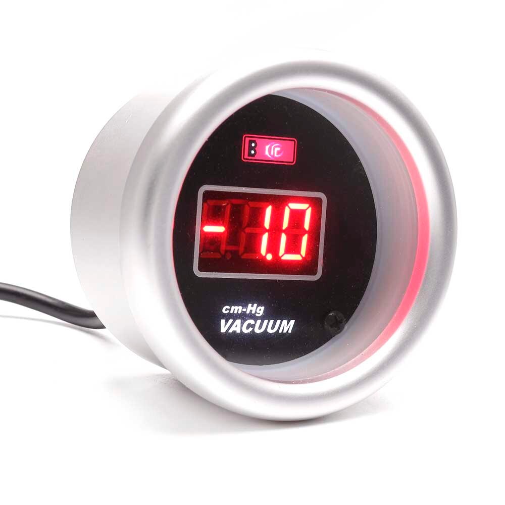 Universal 12v Car Auto 2" (52mm) Digital Vacuum Gauge (Cm-Hg) Red Back Light Vacuum meter