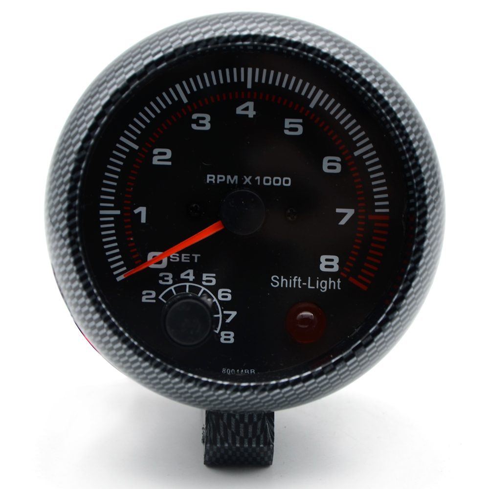 3,75 "95mm Kohlenstoff Elektrische Tachometer Drehzahlmesser Mit Interne Schicht Licht 4 6 8 Zylinder
