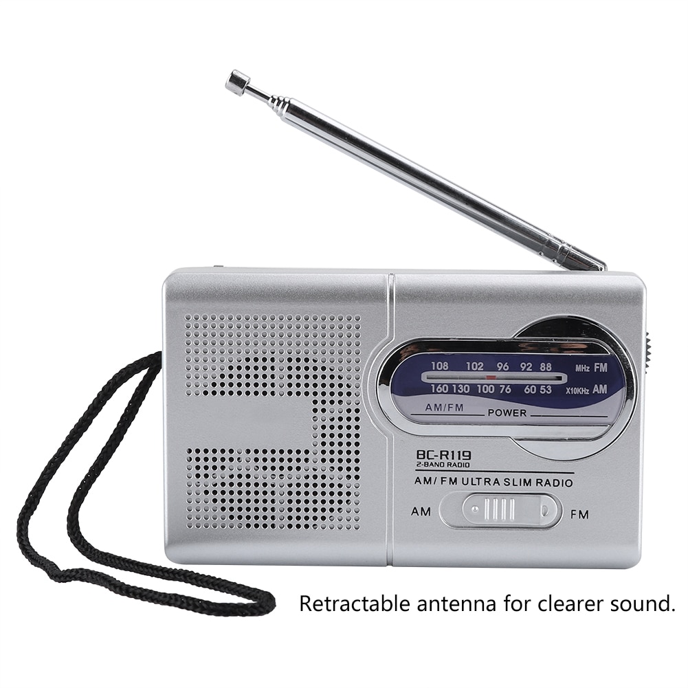 Am/Fm Oude Mode Radio Multifunctionele Mini Pocket Am/Fm BC-R119 Radio Speaker Ontvanger Telescopische Antenne