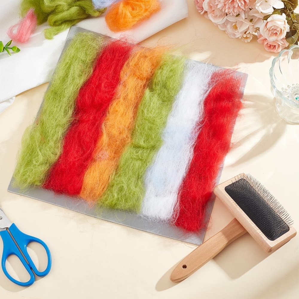 Kartenpinsel-einstellen, 9,9 x 9,9 Zoll, Gummi- und Blick-Mischbrett mit Wollpinsel, Wollnadel-Filzwerkzeuge für sterben Herstellung von Filzen, Basteln, Heimwerken