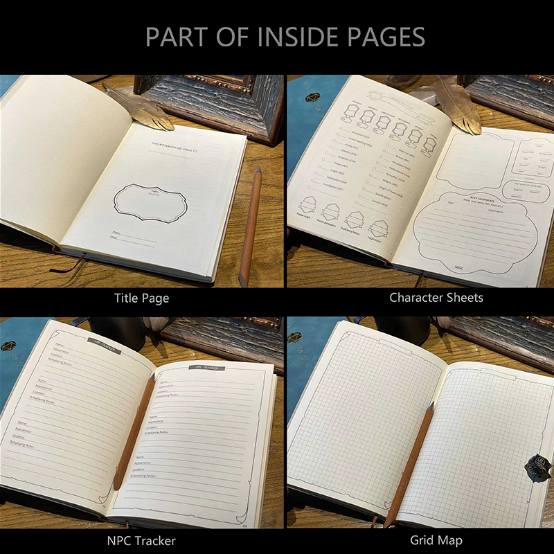 DnD 5e Notebook Journal|Character Sheets|Cheat Sheets|NPC Tracker|Maps...All-In-One|Craft paper cover|8 colors to choose from