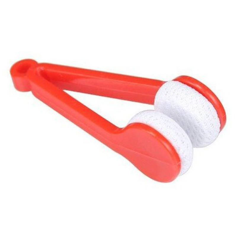 1PC Glasses Cleaning Rub Multifunctional Portable Two-side Glasses Brush Microfiber Spectacles Cleaner Glasses Cleaning Tools: Red