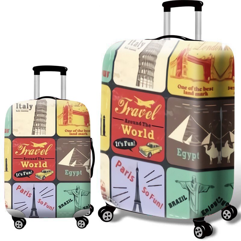TLDGAGAS 3D Digital Stretch Fabric Luggage Protective Cover Suit 18-32 Inch Trolley Suitcase Case Covers Travel Accessories: B / XL