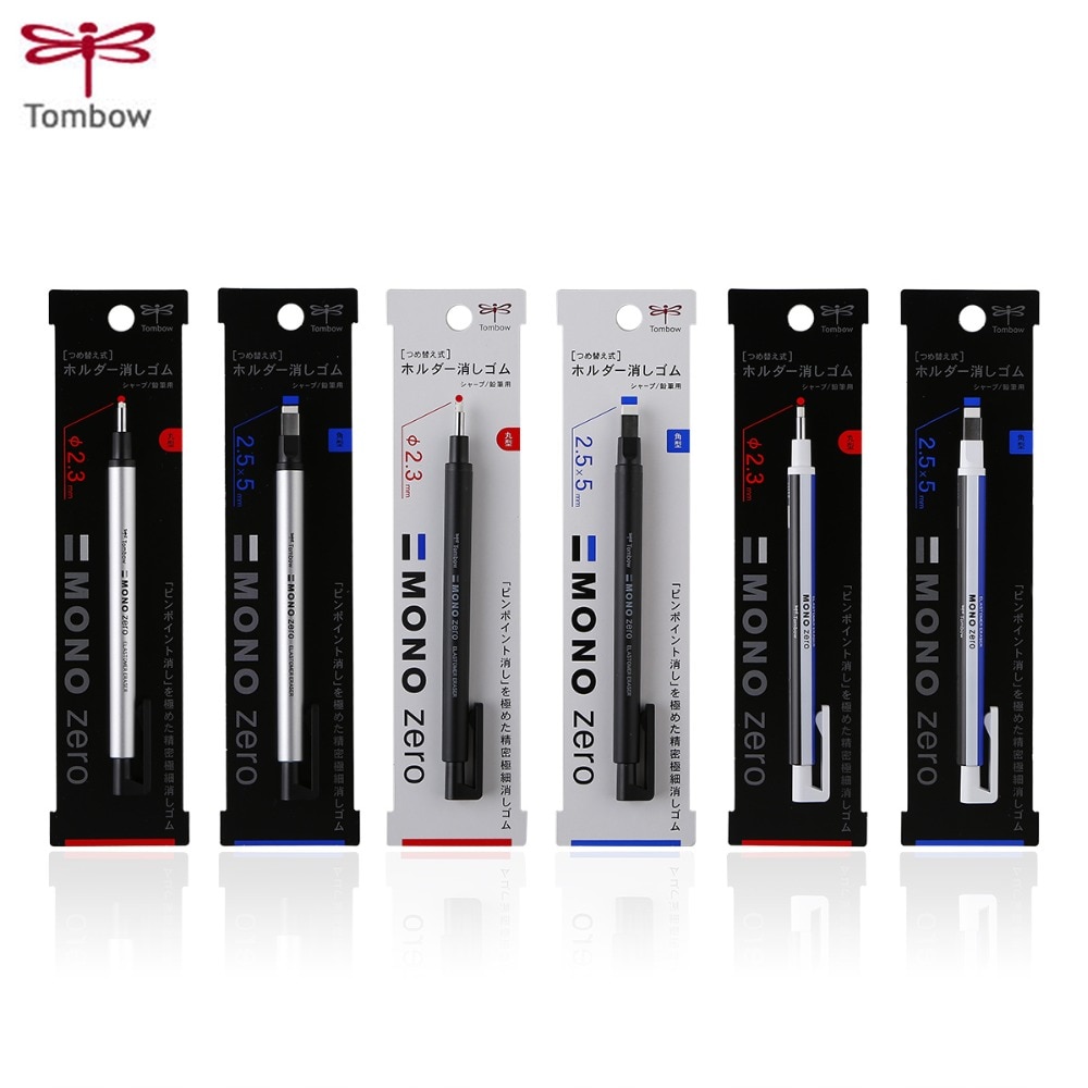 TOMBOW MONO Zero Eraser Mechanical Eraser Meticulous Highlighting Refillable Pen Shape Rubber Press Type School Stationery