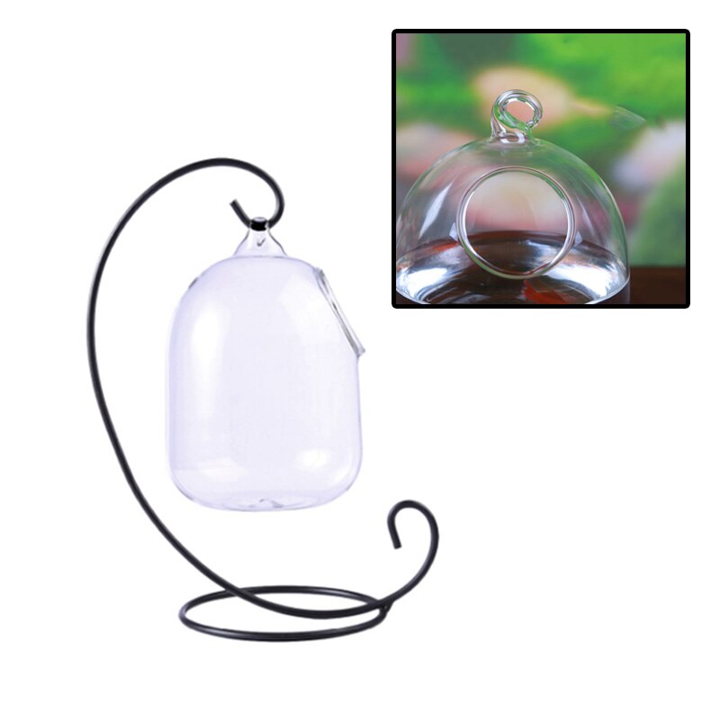 Aquarium suspendu poisson Vase verre Transparent poisson rouge bol pour la décoration de la maison avec support haut