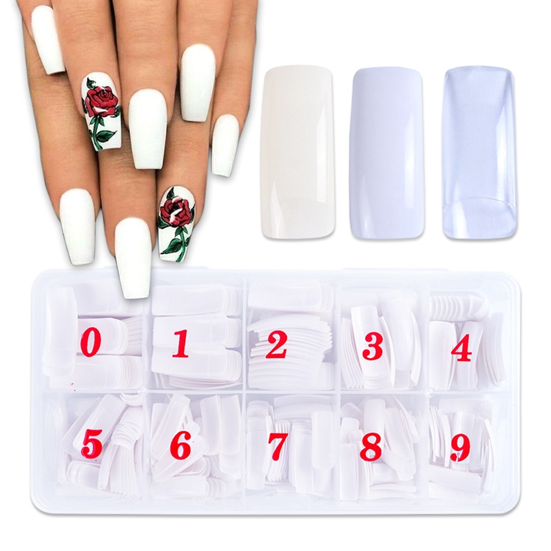 500 Stks/pak Nep Kunstmatige Acryl False Teen Nagels Tips Natuurlijke Witte Transparante Teennagels Voet Manicure Beauty Nail Tool