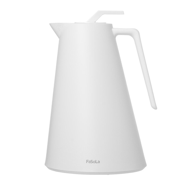 Termo grande de PP para el hogar, jarra de plástico para agua, revestimiento de vidrio plateado de cobre, tetera de café, ollas de té , artículos de cocina, 1000ML: White
