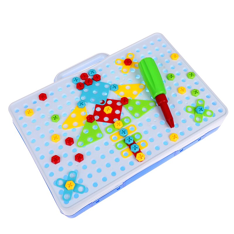 Boor Puzzel Diy Schroef Groep Speelgoed Kidstool Kit Plastic Jongen Puzzel Mozaïek Building Speelgoed Kinderen Speelgoed Educatief Speelgoed