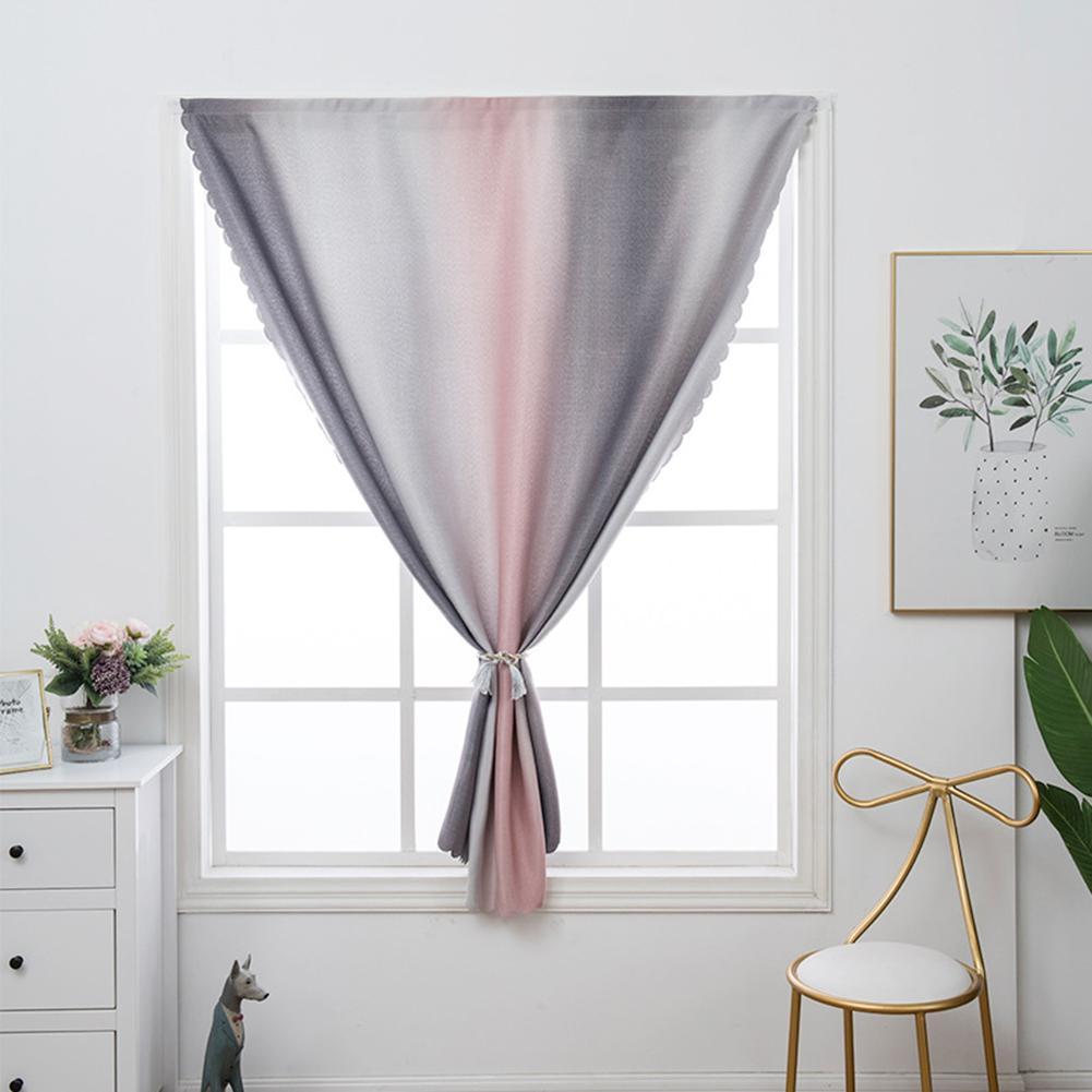 Eenvoudige Gradiënt Gordijnen Met Klittenband Zonder Perforatie, Gebruikt Voor Zon-Proof Windows In De Woonkamer En Slaapkamer: Pink gray