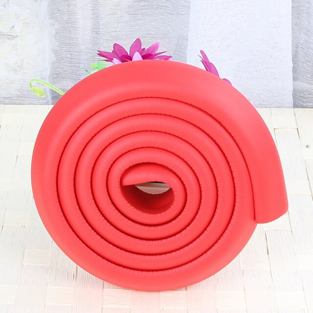 2m babyveiligheidsbeschermingshoekbeschermers babybescherming meubelhoeken zachte verdikking beschermstrip tafel bureau randbeschermer: Rood