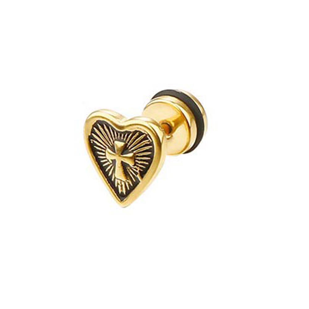 High Grade Stainless Steel Stud Earrings Anime Cross For Women Girls Geometric Ear Jewelry Birthday 2pieces: Black Zinc Plated
