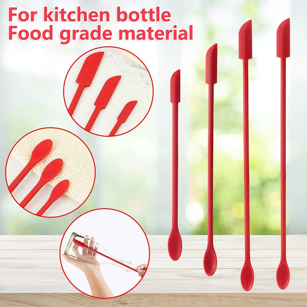 1/3/4Pcs Mini Silicone Spatula For Thin Jar Honey Makeup Butter Cake Spatula Double Head Spoon Spatula Set Kitchen Accessories