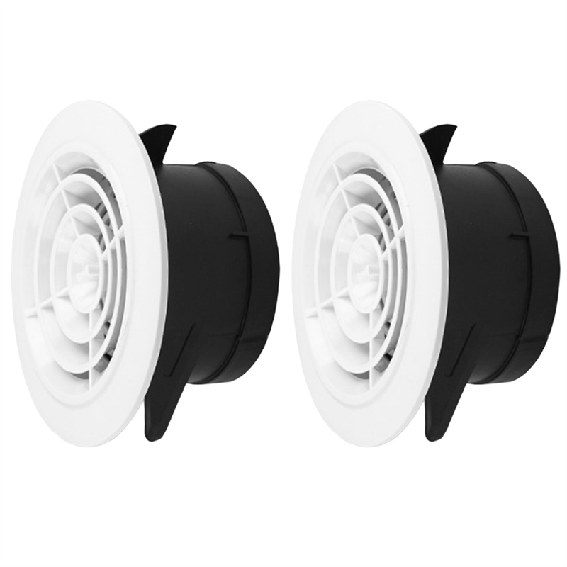 75/100mm Round Air Vent Exhaust Hood Valve Grille Diffuser Ducting Ventilation Cover Air Circulation Rotary ABS Adjustable: Light Grey / 350x150mm