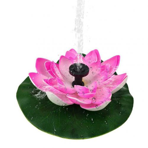 Lotus Flower Solar Power Fountain Water Pump Outdoor Courtyard Landscape Garden Pool Pond Fountain Bird Bath Waterfull Decor: Pink