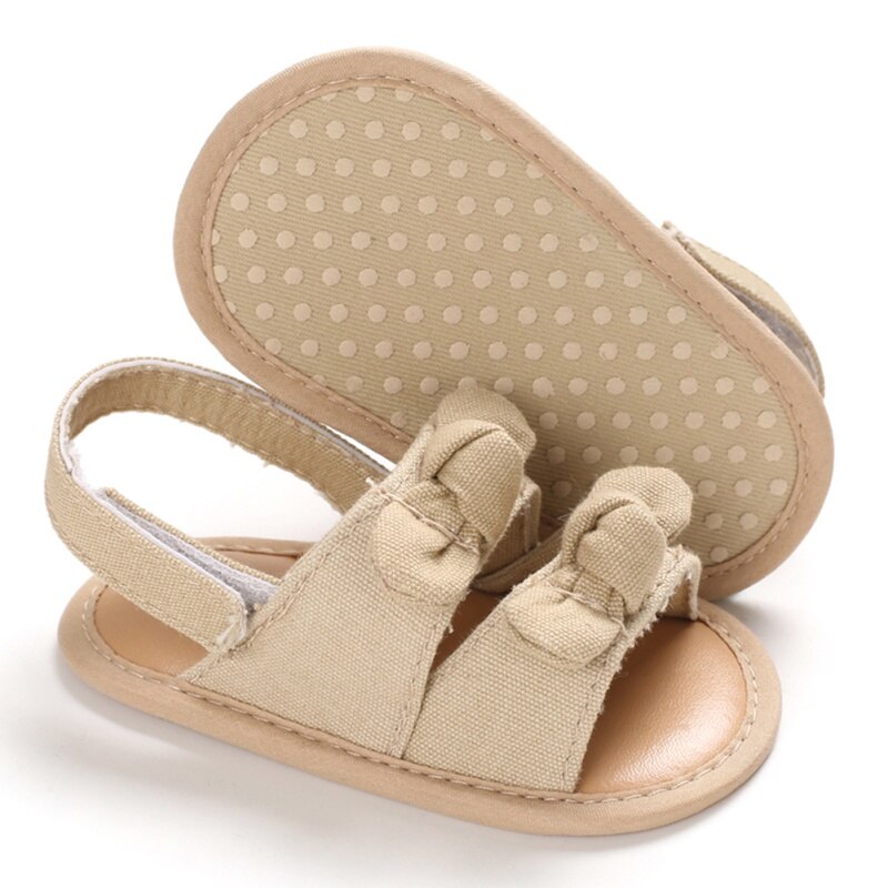 Baby Shoes Summer Girls Sandals Girls Shoes Non-slip Newborn Bownot Striped Girls Sandals Beach Plaid Princess Shoes #11: E / 7-12 Months