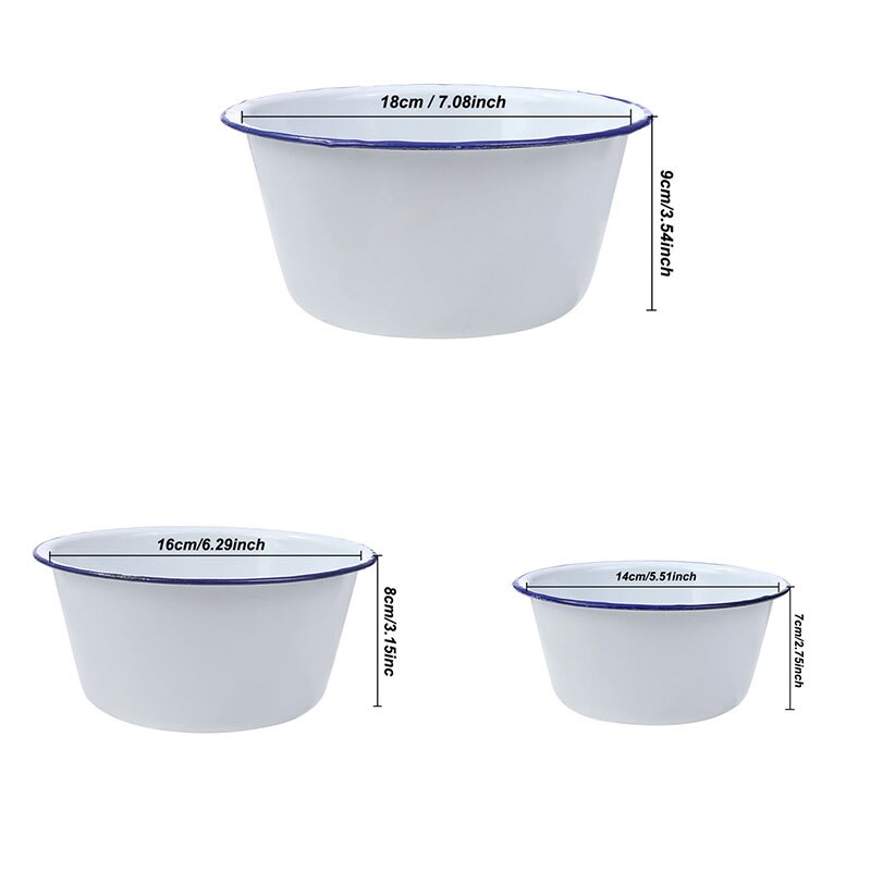 Snack Kommen Soep Fruit Salade Set Noodle Rijst Popcorn Emaille Kom Fruit Container Handwerk Keukengerei Keuken Servies