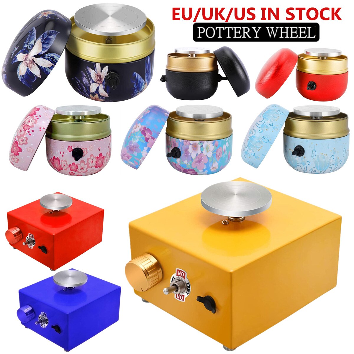 Electric Pottery Wheel Machine For Art Crafts Ceramics Clay Pottery Tools With Sculpting Kit MINI Rotary Plate Pottery Turntable