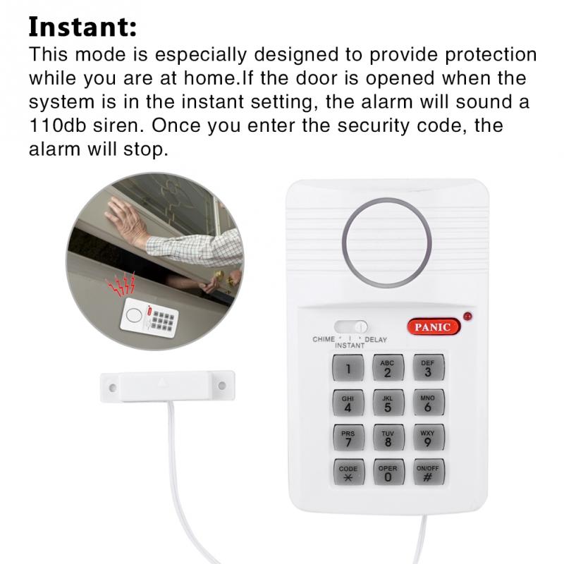 Døralarmsystem 3 indstillinger sikkerhedstastatur med panik-knap til hjemmekontor 100%  mærke
