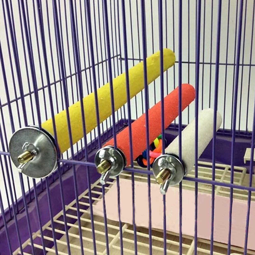 Percha de madera con soporte para jaula de pájaros, juguete de molienda para pájaros, loros, guacamayo, periquitos, cacatúa, Conure, Lovebird, pinzón