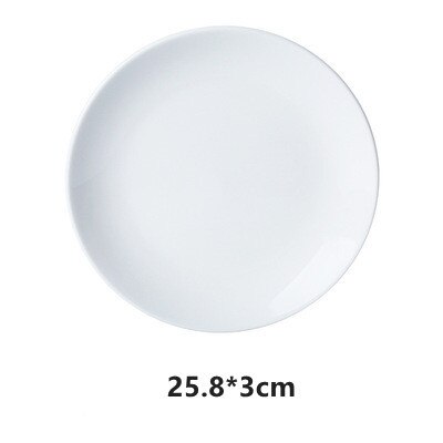 Porcelain &amp; Ceramic Dinner Plate Round 5-10 Inches Wedding Kitchen Tableware Steak &amp; Cake Dessert Dishes White: Style 11