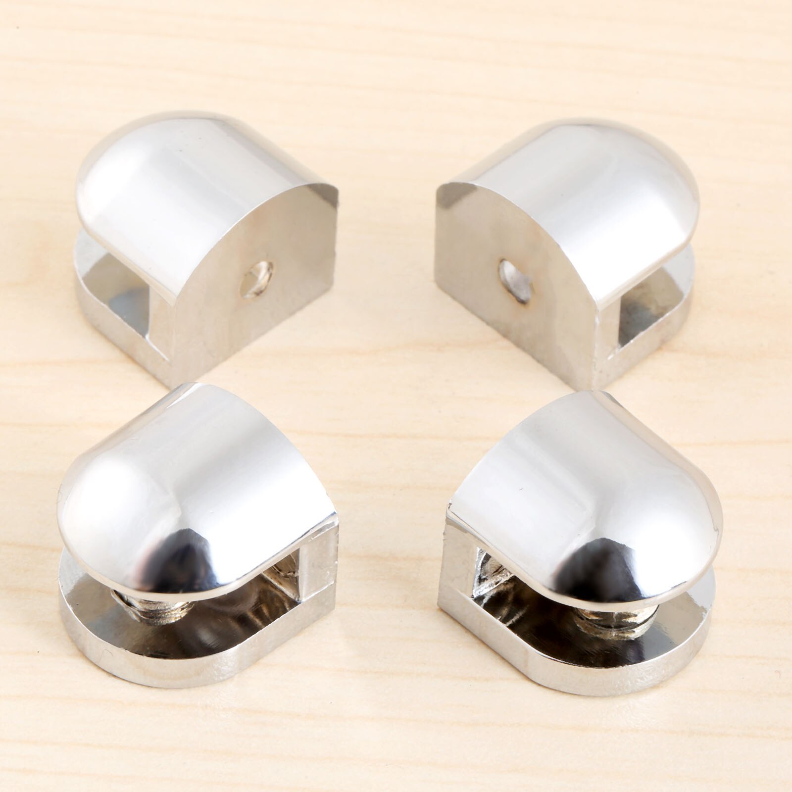 4Pcs Glass Shelf Brackets Clamp Bracket Adjustable Glass Shelf Support Holder Clamp Bracket For 5-6mm Thickness Glass w/Screws