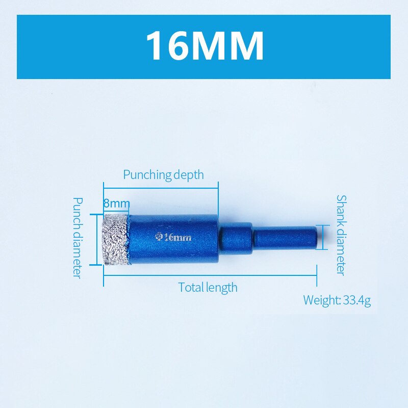 6MM 8MM 10MM 12MM 14MM 16MM Diamant Beschichtete Bohrer für Fliesen Marmor Glas keramik Loch Sah Bohrer Diamant Core Bit Mahlzeit Bohren: 16mm